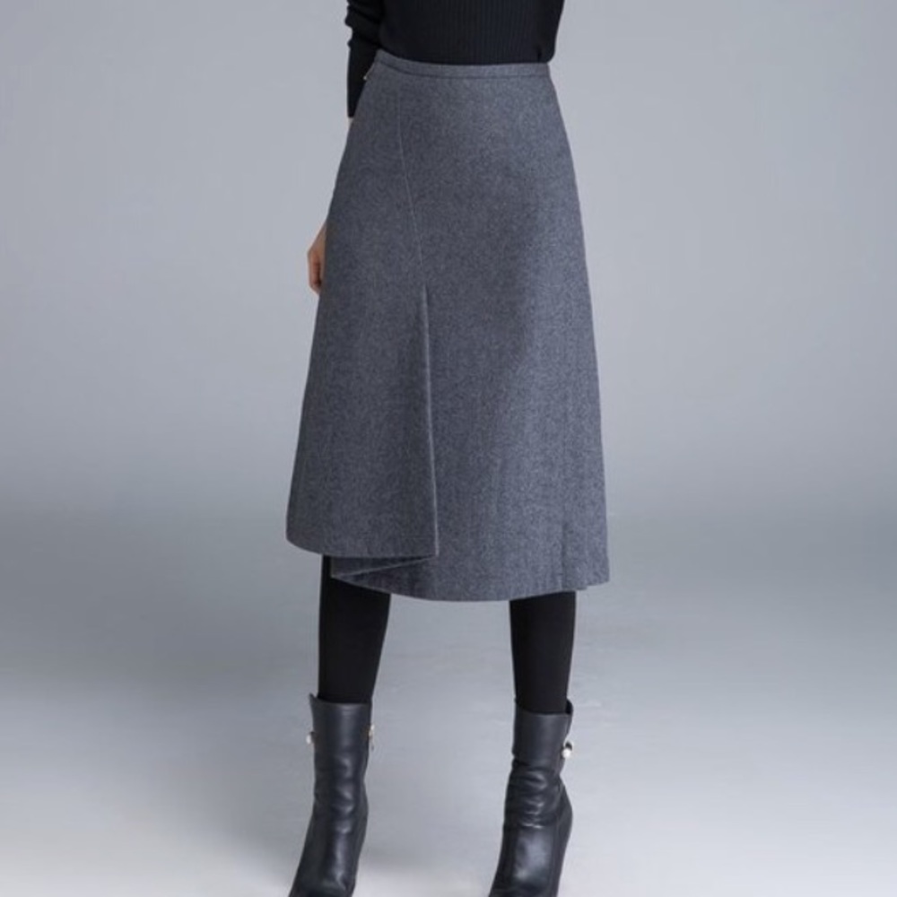 Banana Republic Midi Professional Grey Work Skirt